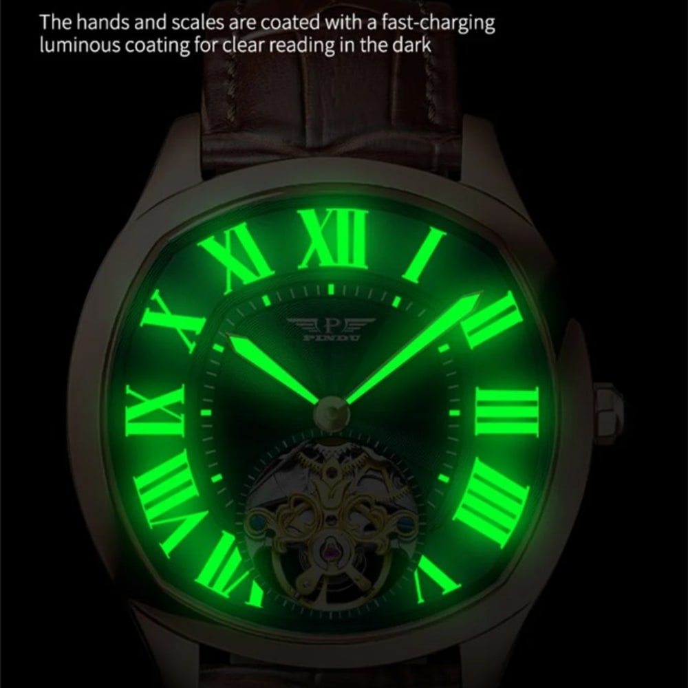 PINDU Design Tourbillon Watch for Men - Waterproof Mechanical Watch